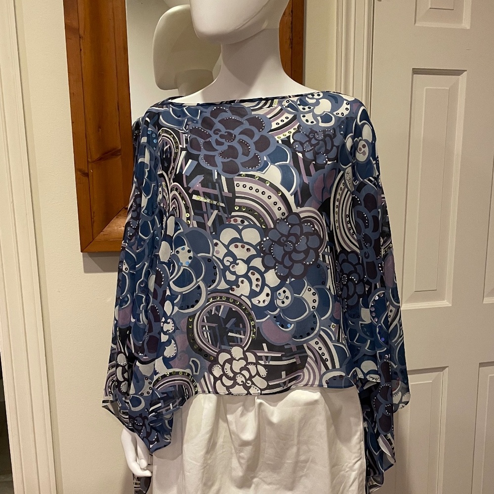 St. John Vintage Silk Poncho